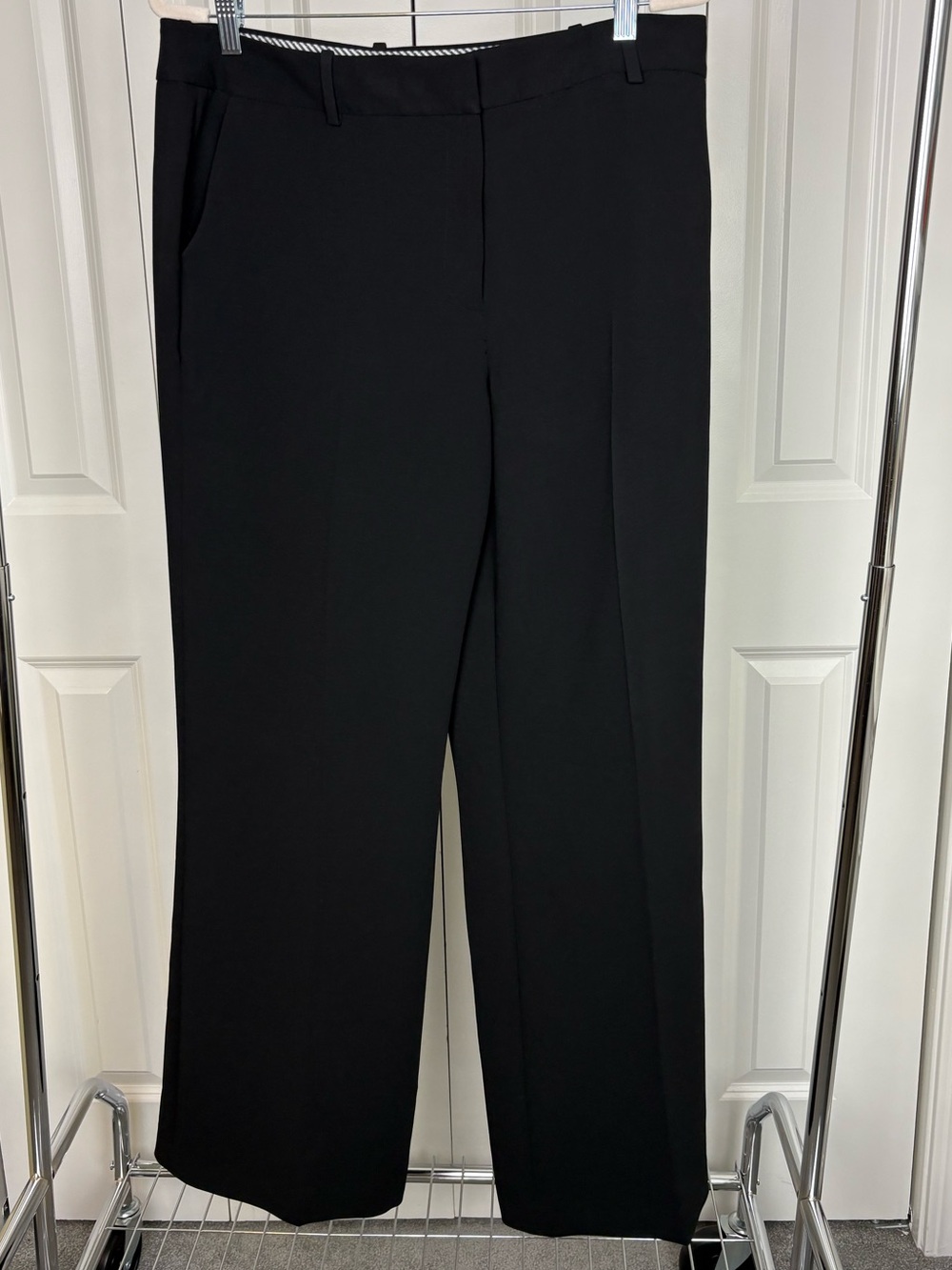 Karl Lagerfeld flat front black wide leg pants